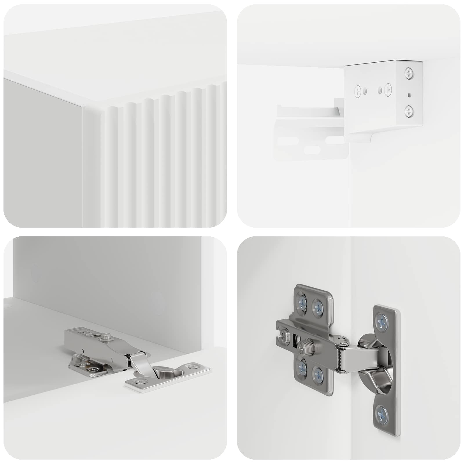 Conjunto De Mueble Para Tv De Pared 4 Pcs Madera De Ingeniería