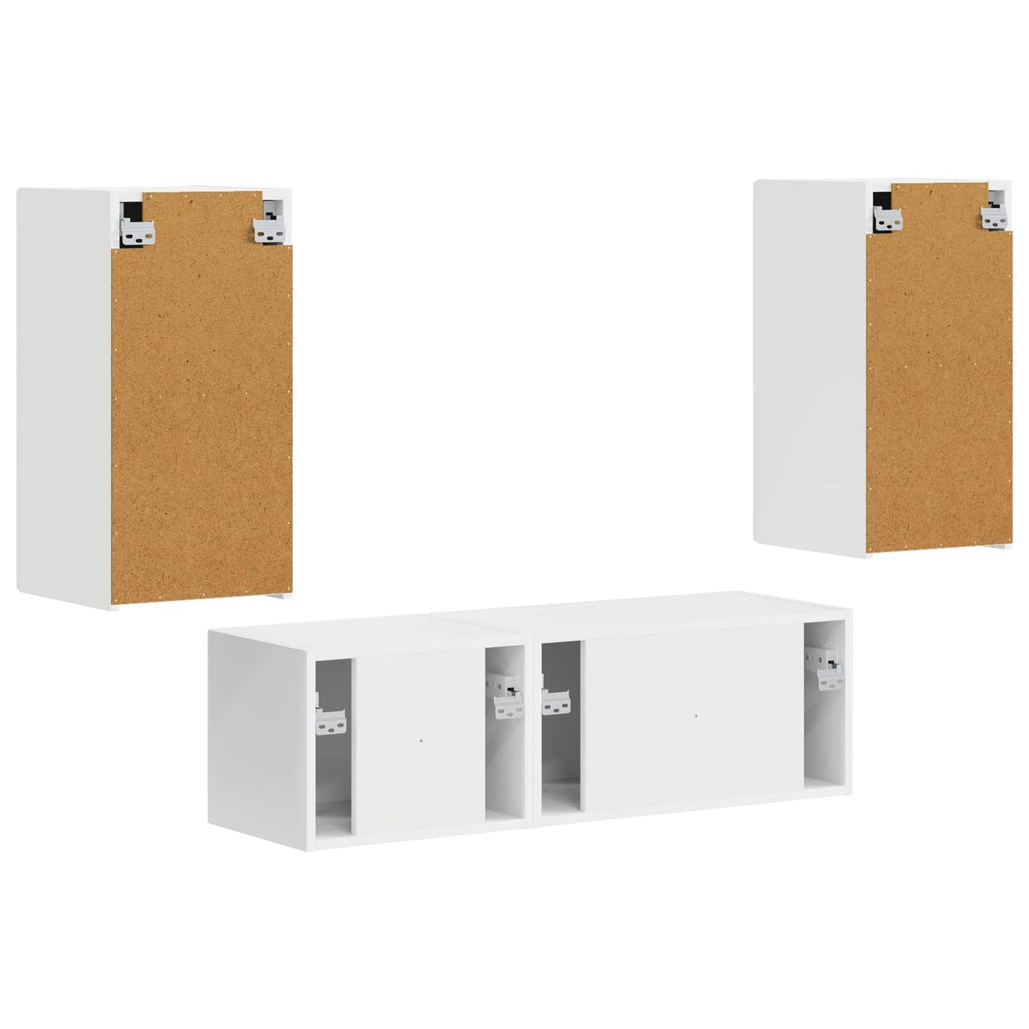 Conjunto De Mueble Para Tv De Pared 4 Pcs Madera De Ingeniería