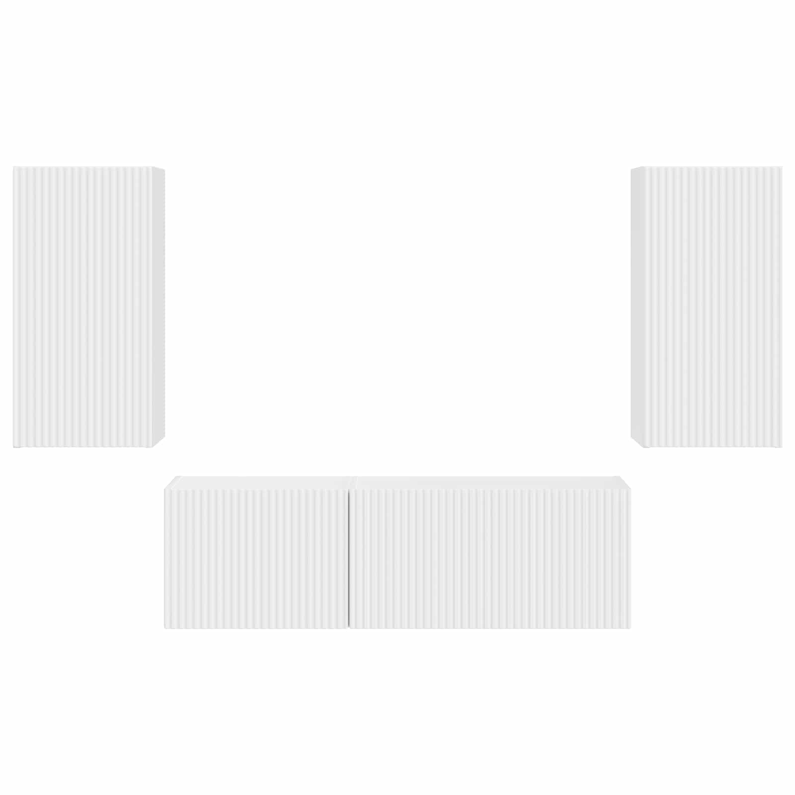 Conjunto De Mueble Para Tv De Pared 4 Pcs Madera De Ingeniería