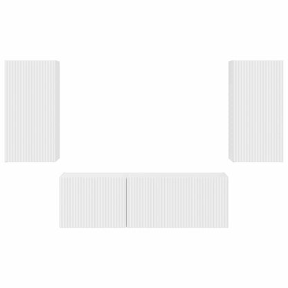 Conjunto De Mueble Para Tv De Pared 4 Pcs Madera De Ingeniería