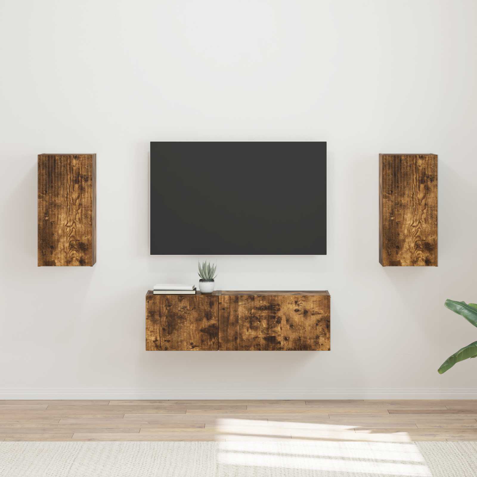 Conjunto De Mueble Para Tv De Pared 4 Pcs