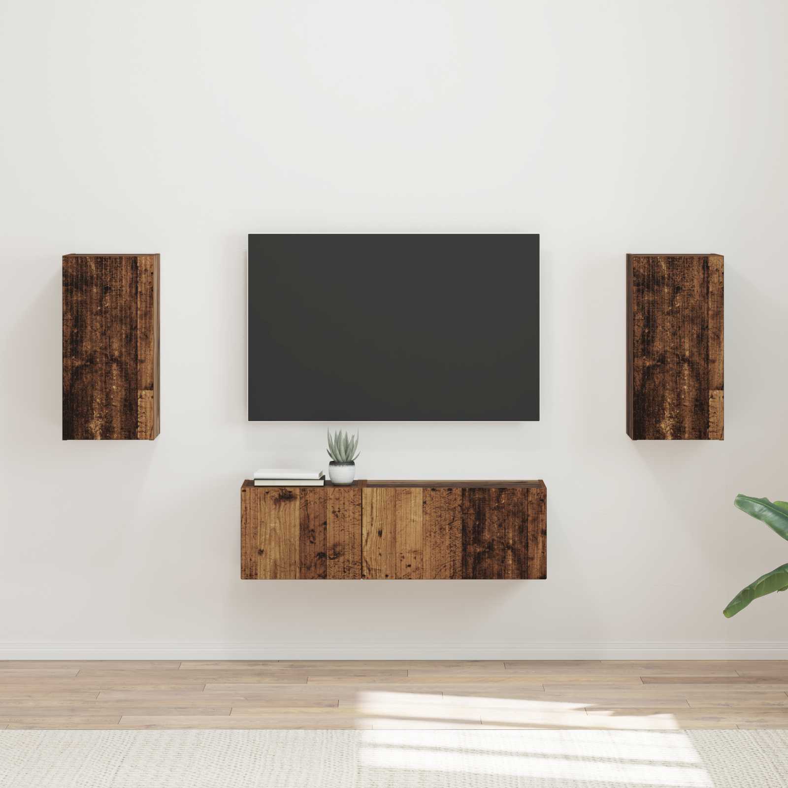 Conjunto De Mueble Para Tv De Pared 4 Pcs