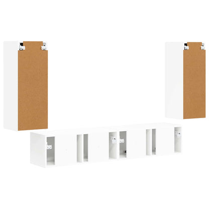 Conjunto De Mueble Para Tv De Pared 4 Pcs Madera De Ingeniería