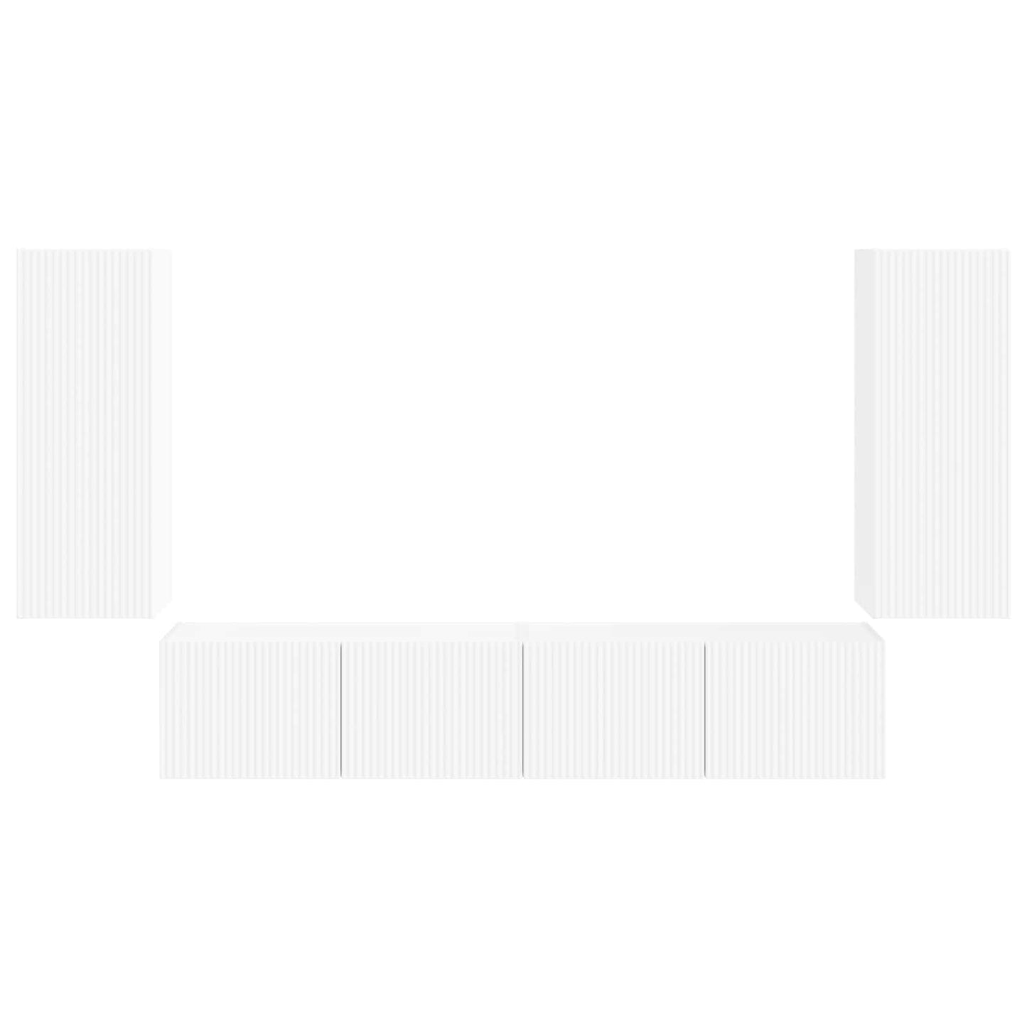 Conjunto De Mueble Para Tv De Pared 4 Pcs Madera De Ingeniería
