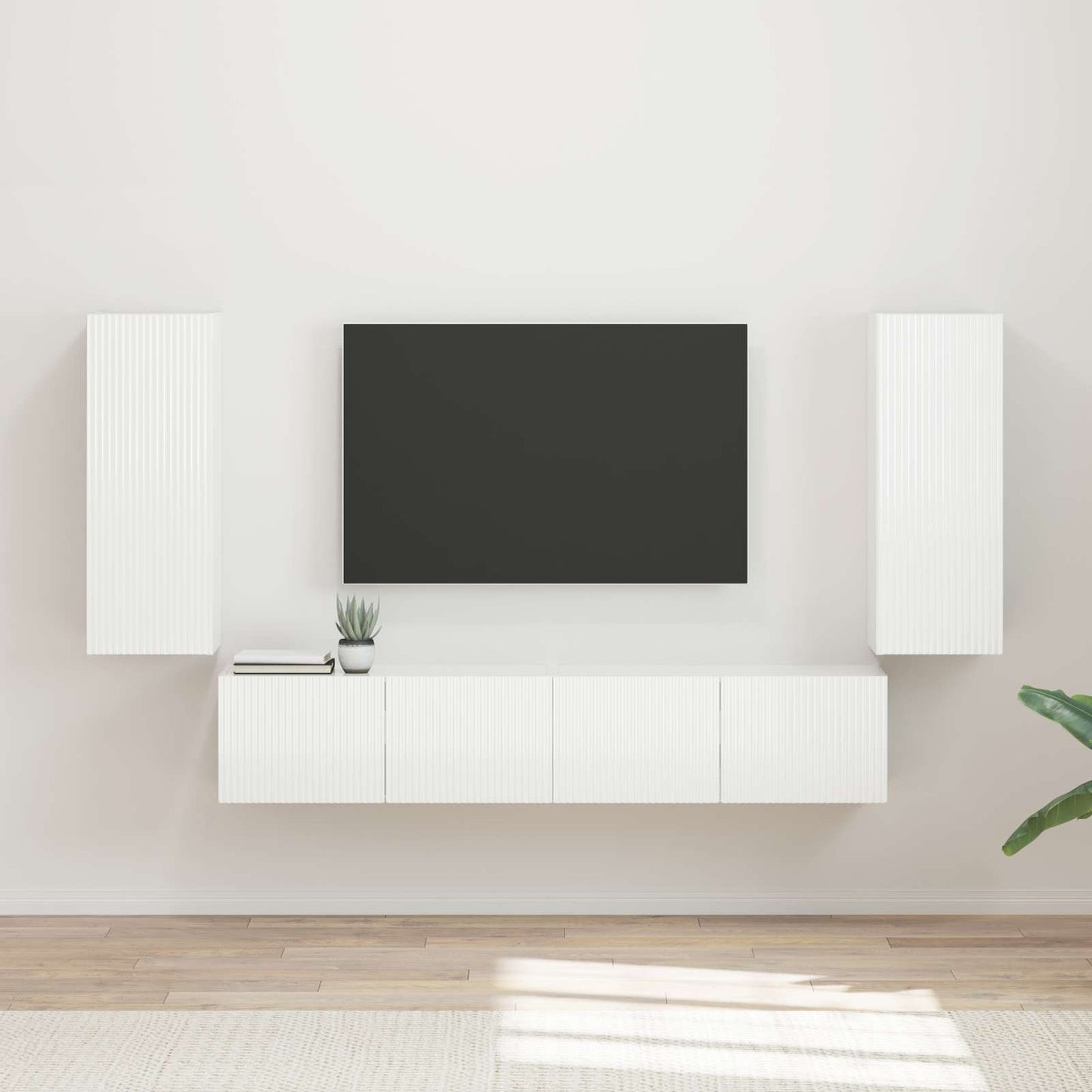 Conjunto De Mueble Para Tv De Pared 4 Pcs