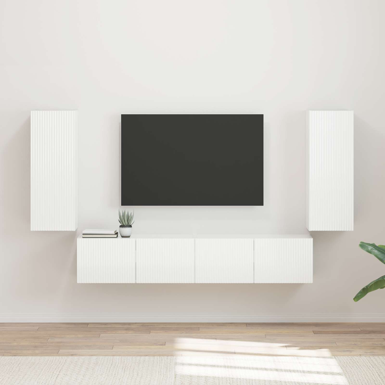 Conjunto De Mueble Para Tv De Pared 4 Pcs