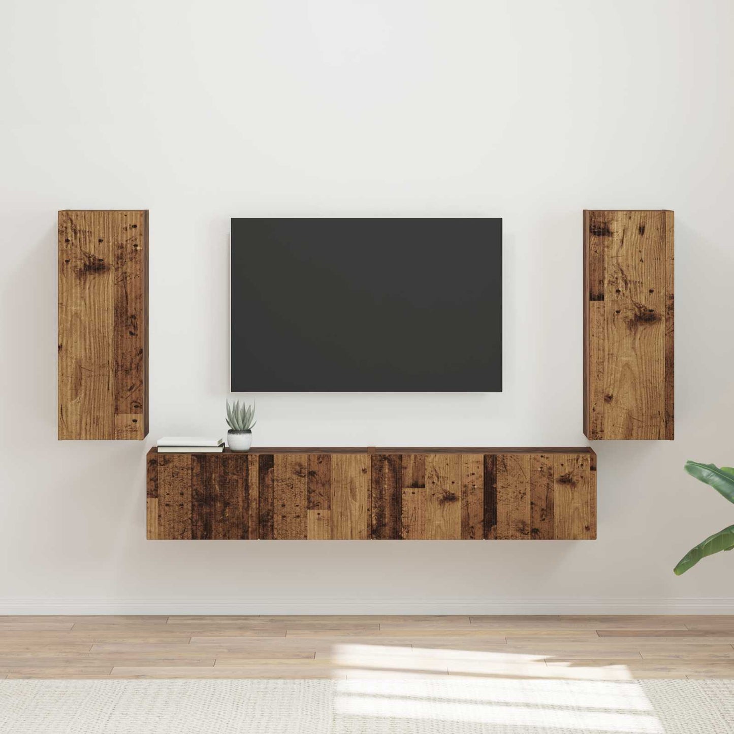 Conjunto De Mueble Para Tv De Pared 4 Pcs