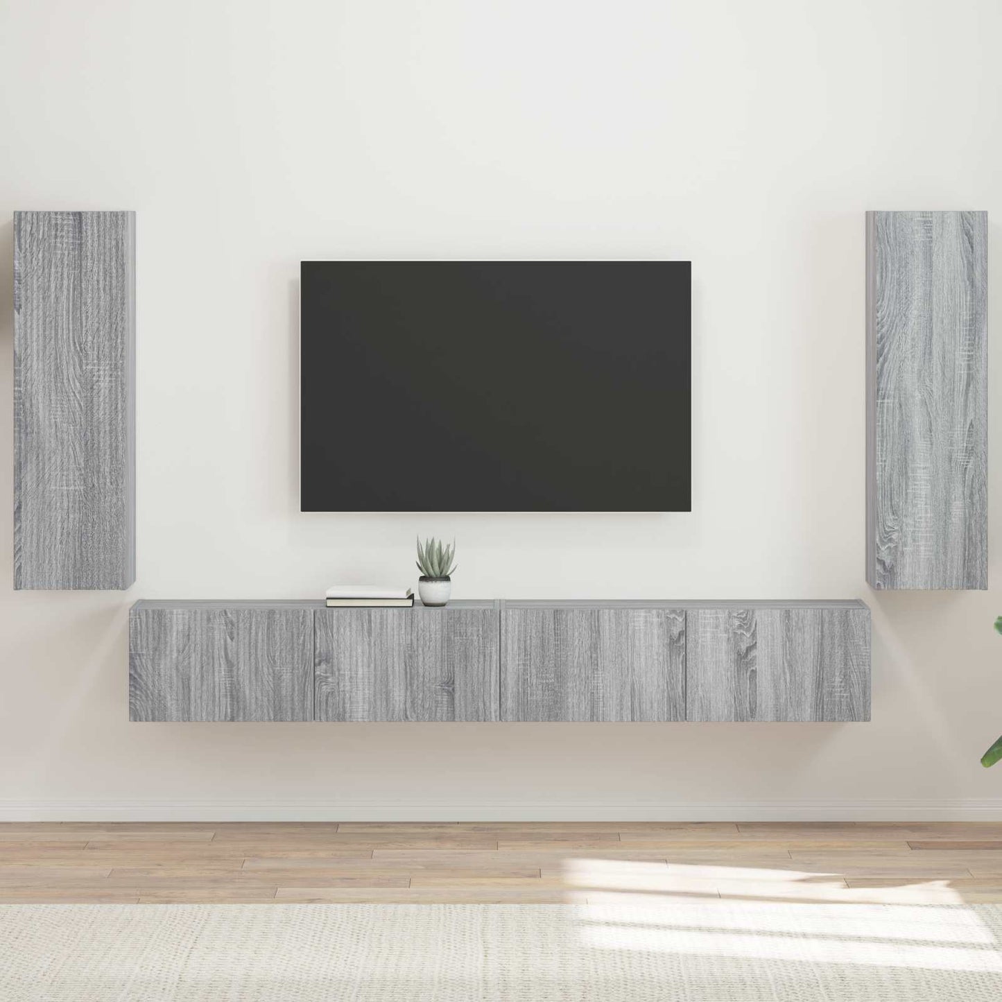 Conjunto De Mueble Para Tv De Pared 4 Pcs 29,5 X 31 X 100 Cm