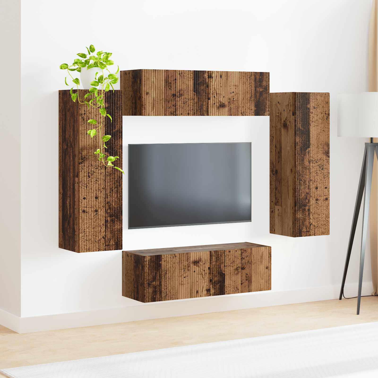 Conjunto De Mueble Para Tv De Pared 4 Pcs 29,5 X 31 X 100 Cm