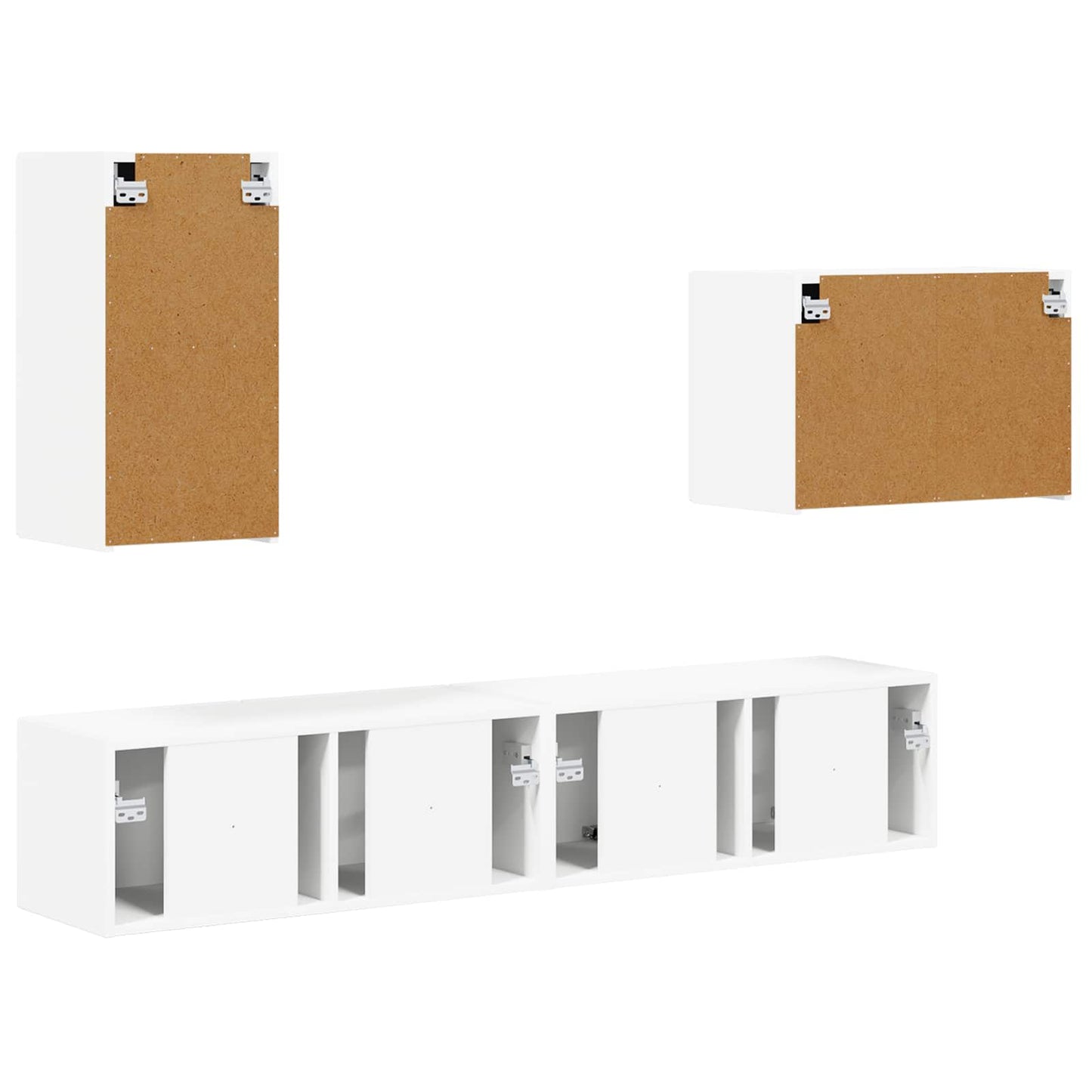 Conjunto De Mueble Para Tv De Pared 4 Pcs Madera De Ingeniería