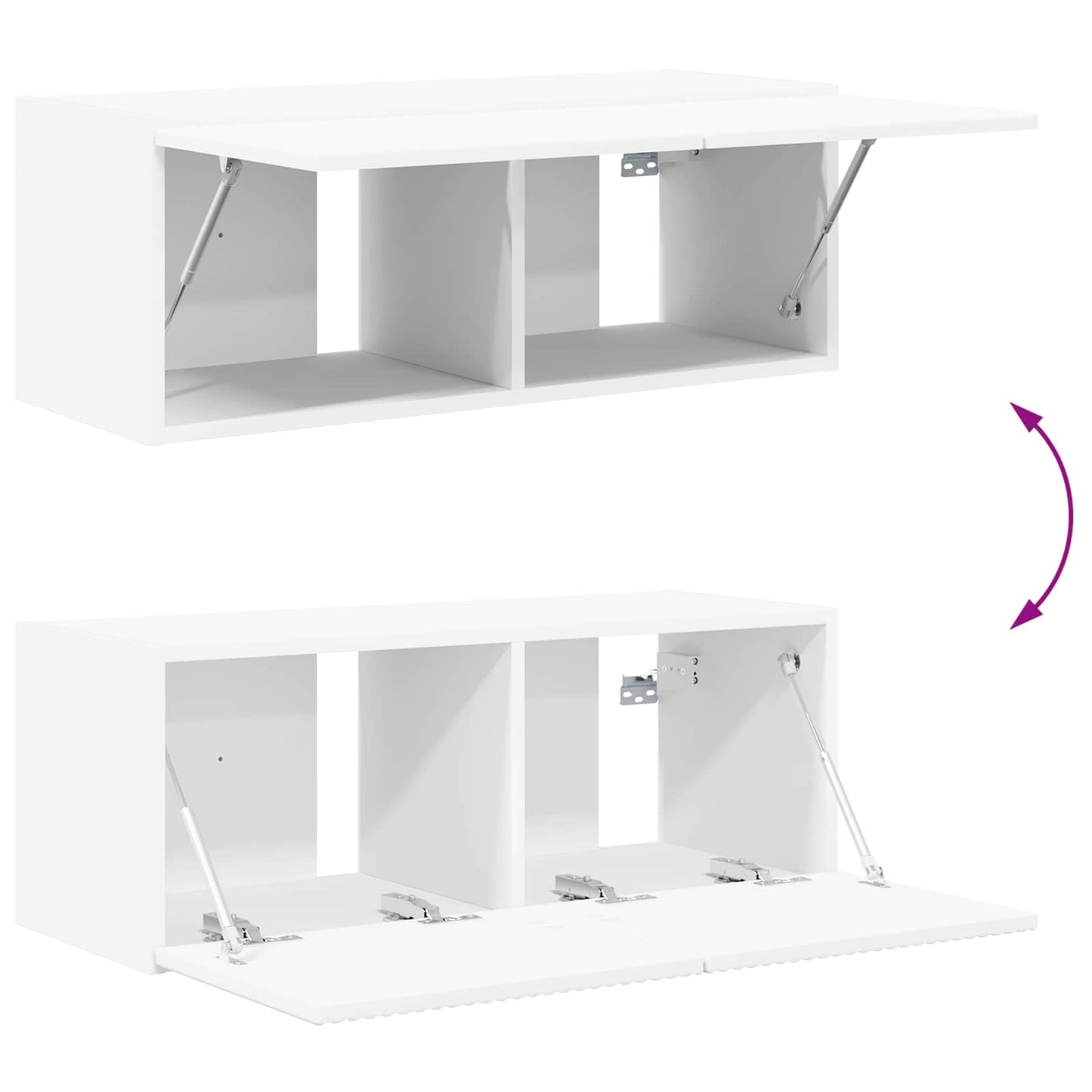 Conjunto De Mueble Para Tv De Pared 4 Pcs Madera De Ingeniería