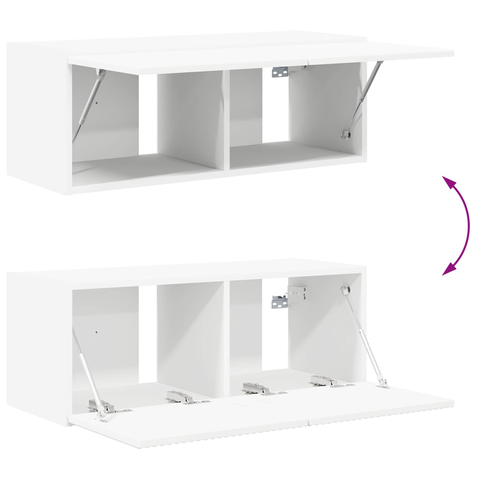 Conjunto De Mueble Para Tv De Pared 4 Pcs Madera De Ingeniería