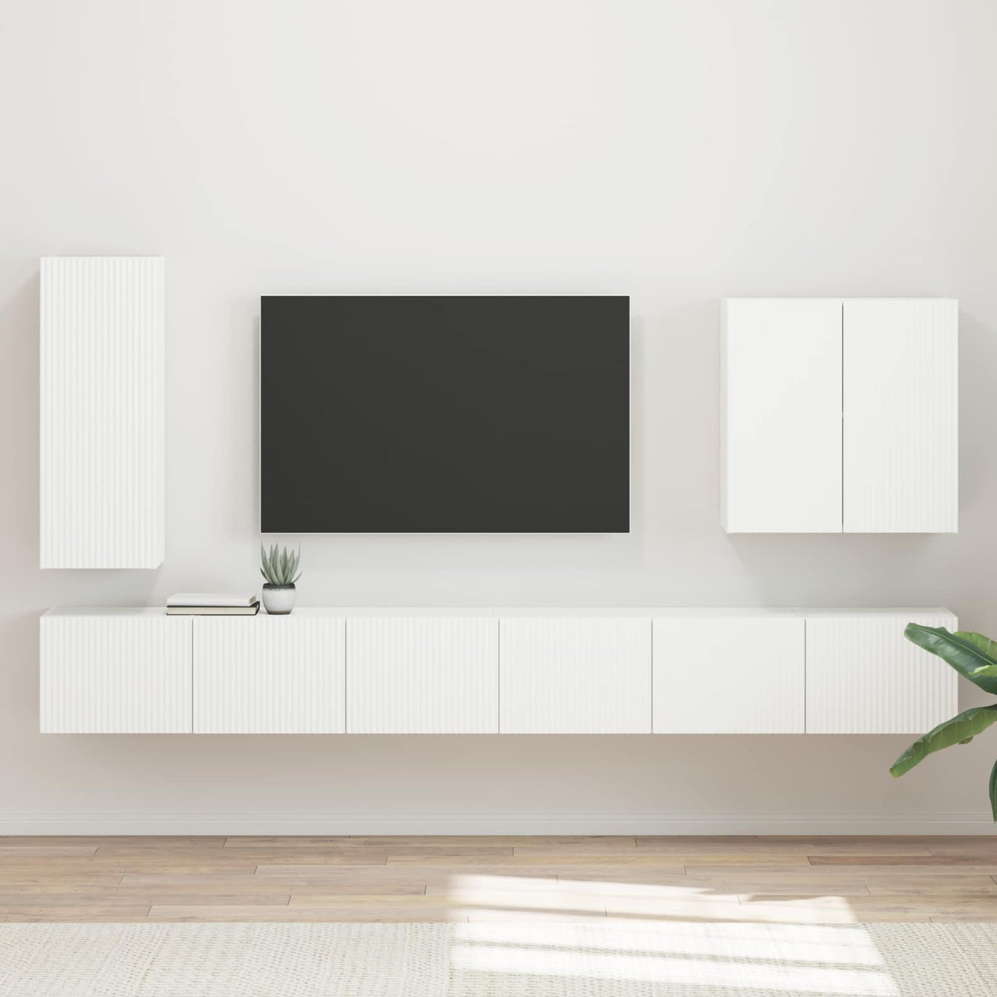 Conjunto De Mueble Para Tv De Pared Montaje En La Pared 6 Pcs