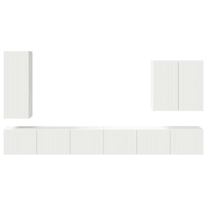 Conjunto De Mueble Para Tv De Pared Montaje En La Pared 6 Pcs