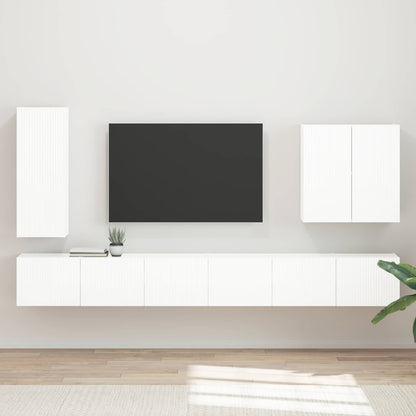 Conjunto De Mueble Para Tv De Pared 6 Pcs Roble Artesanal