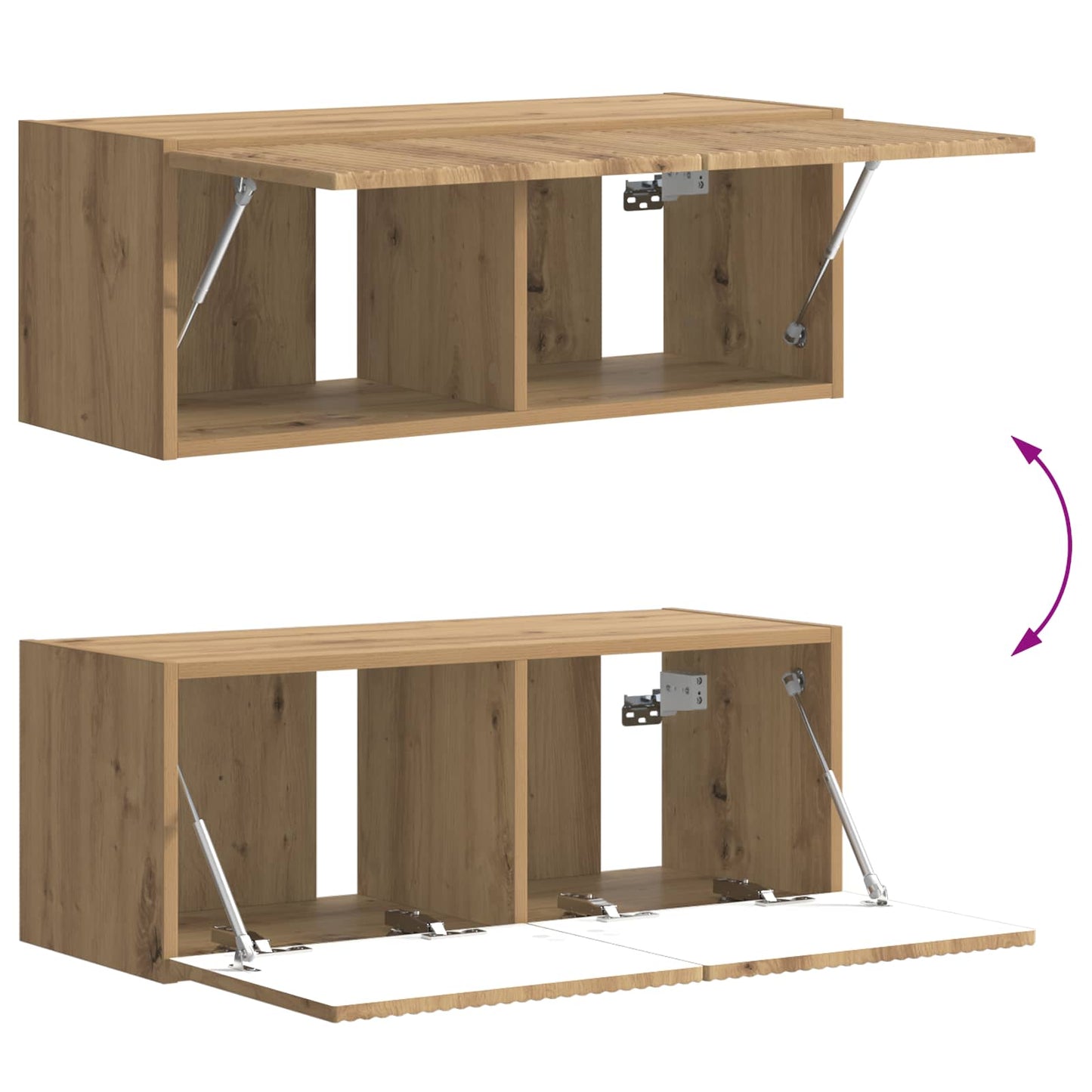 Conjunto De Mueble Para Tv De Pared 6 Pcs Roble Artesanal