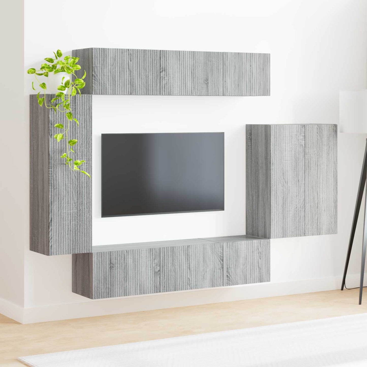 Conjunto De Mueble Para Tv De Pared 6 Pcs
