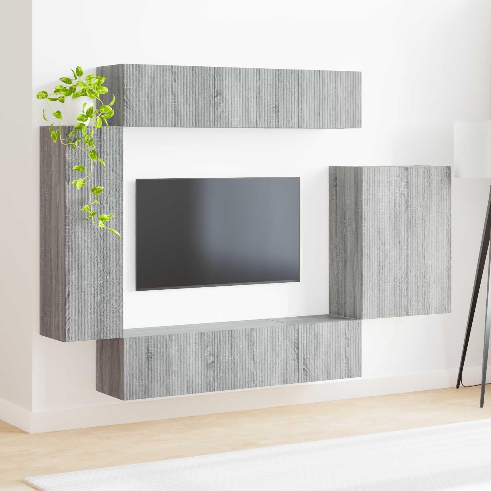 Conjunto De Mueble Para Tv De Pared 6 Pcs