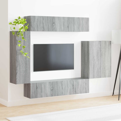 Conjunto De Mueble Para Tv De Pared 6 Pcs
