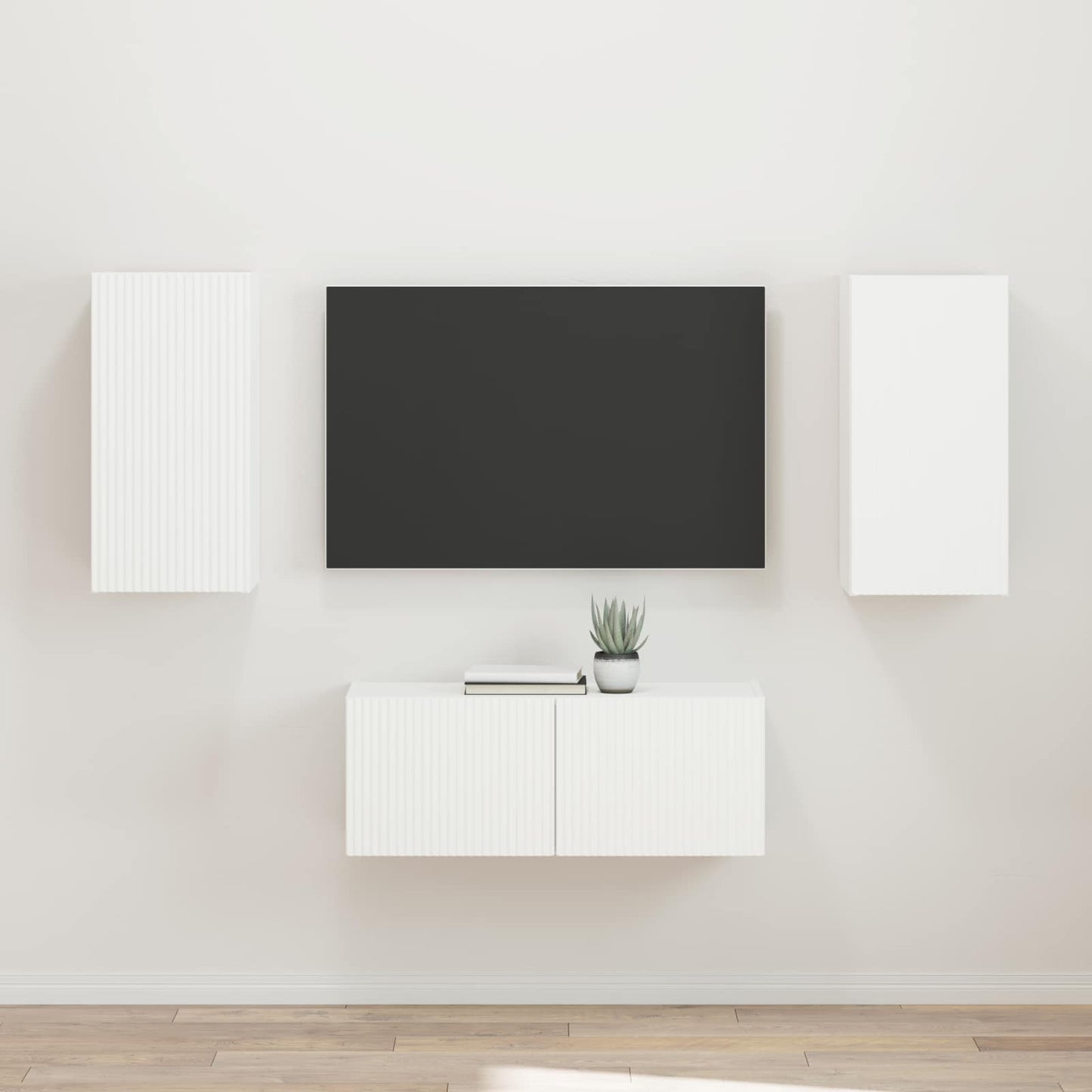 Conjunto De Mueble De Tv 2 Pcs Madera De Ingeniería