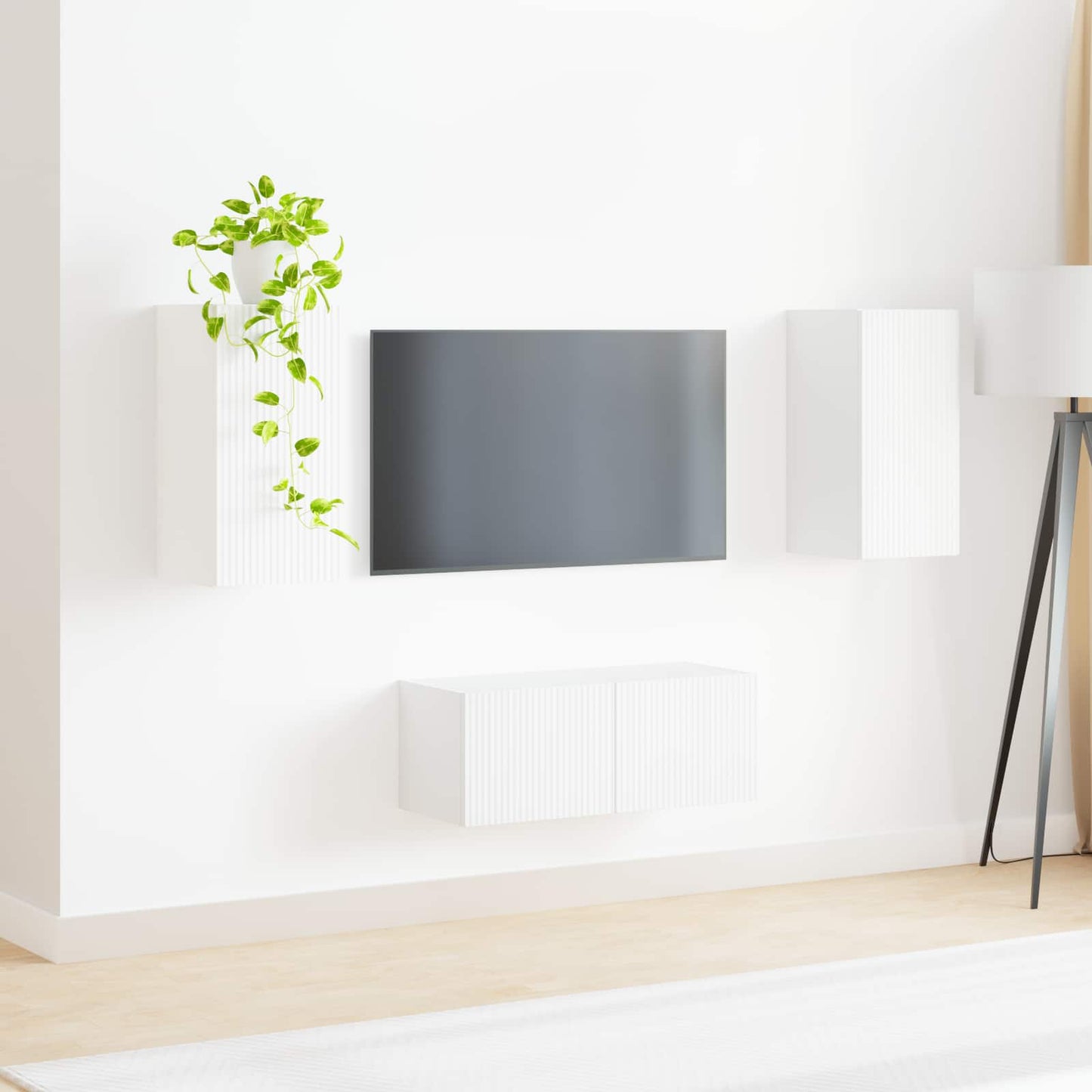 Conjunto De Mueble De Tv 2 Pcs Madera De Ingeniería