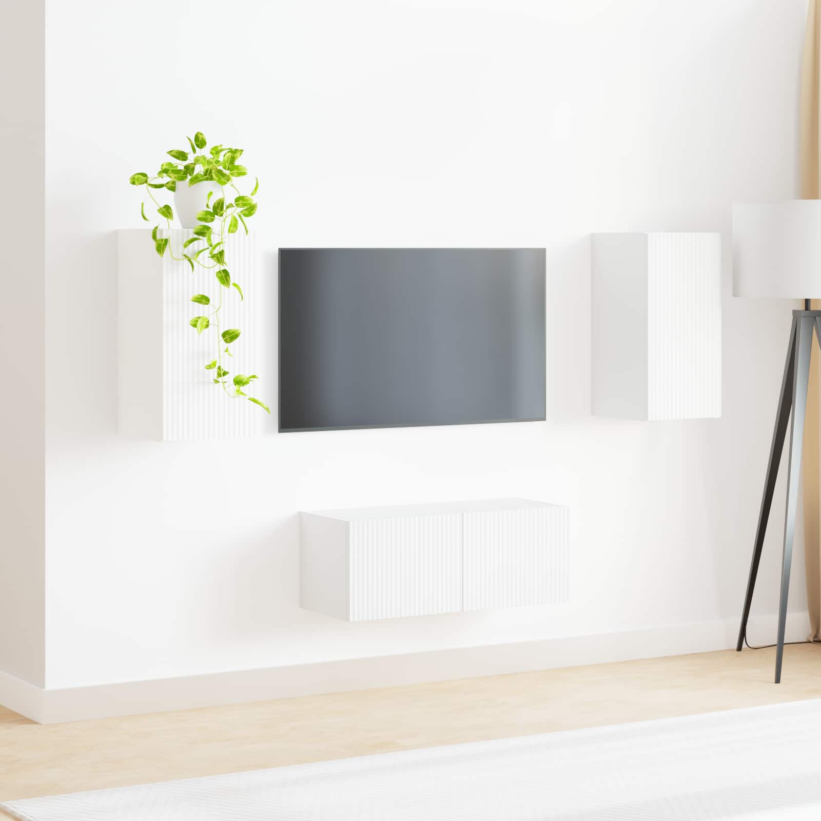 Conjunto De Mueble De Tv 2 Pcs Madera De Ingeniería