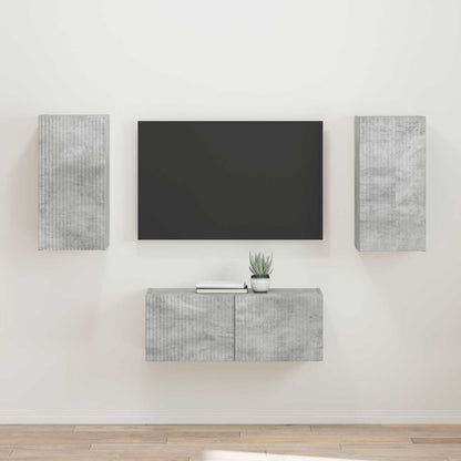Conjunto De Mueble De Tv 2 Pcs Gris Concreto
