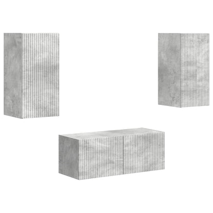 Conjunto De Mueble De Tv 2 Pcs Gris Concreto