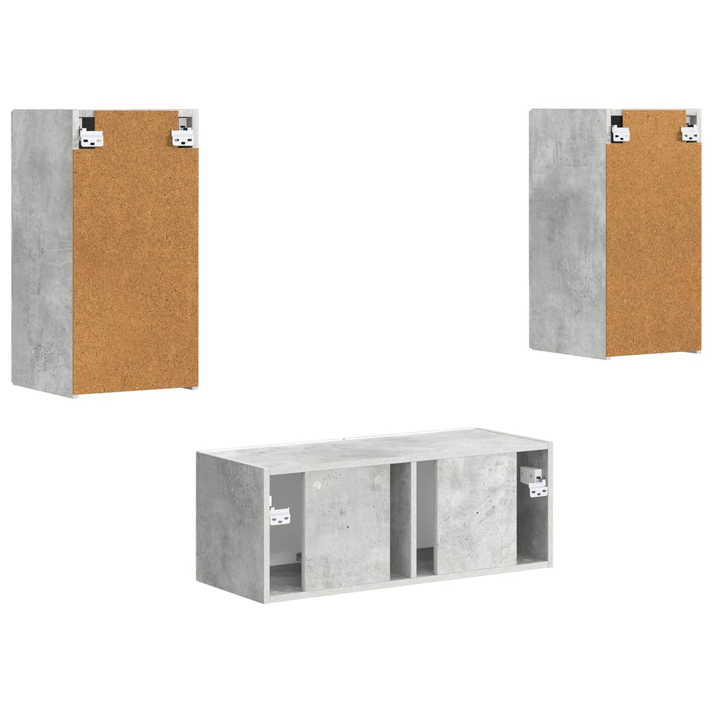 Conjunto De Mueble De Tv 2 Pcs Gris Concreto