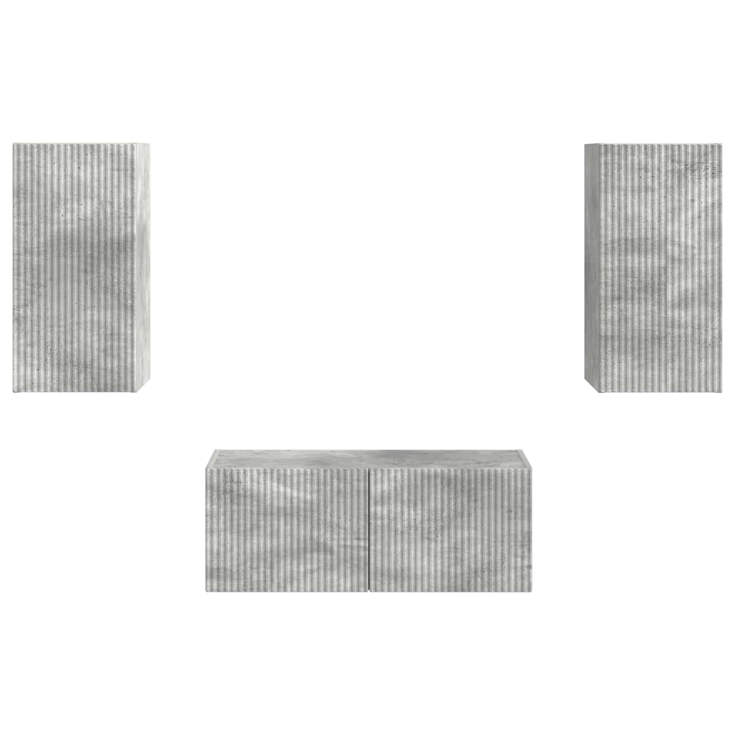 Conjunto De Mueble De Tv 2 Pcs Gris Concreto