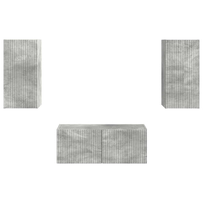 Conjunto De Mueble De Tv 2 Pcs Gris Concreto