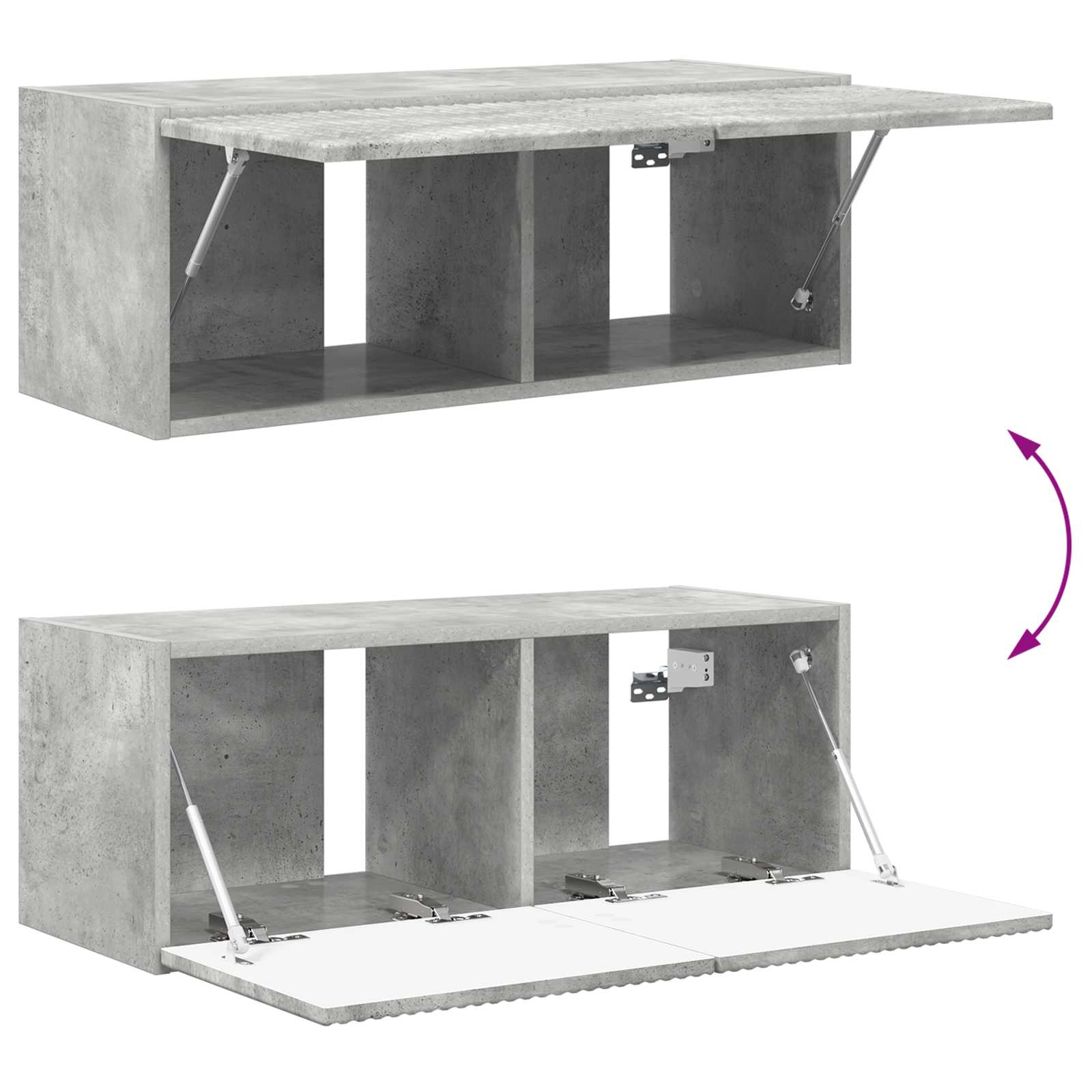 Conjunto De Mueble De Tv 2 Pcs Gris Concreto