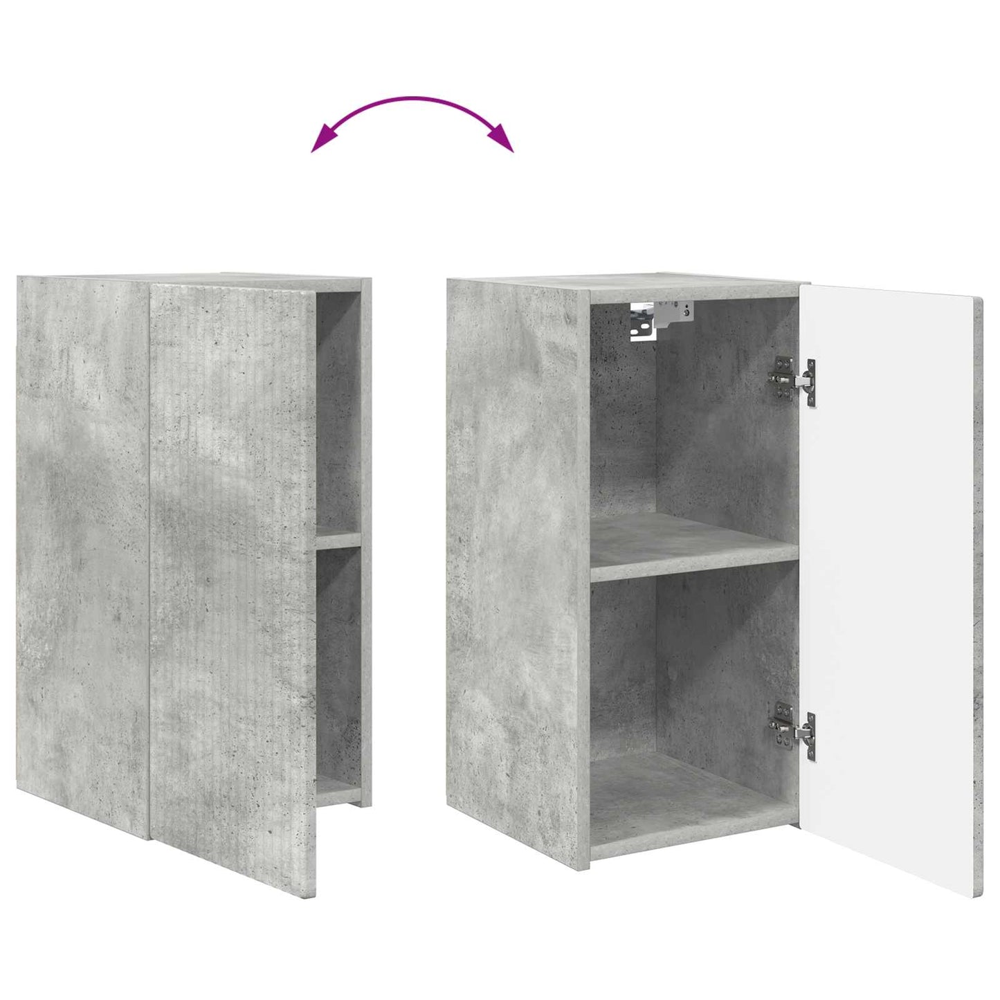 Conjunto De Mueble De Tv 2 Pcs Gris Concreto