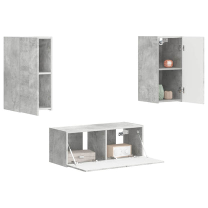 Conjunto De Mueble De Tv 2 Pcs Gris Concreto