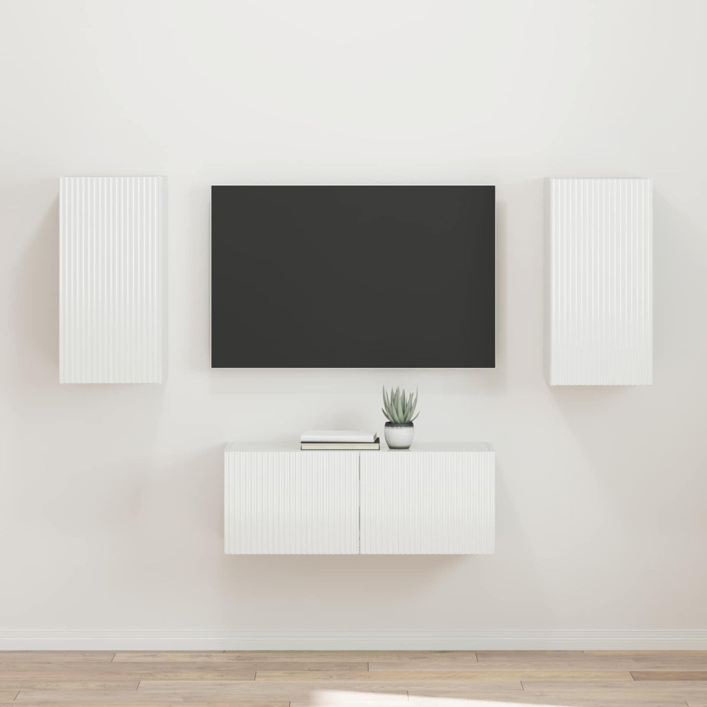 Conjunto De Mueble De Tv 2 Pcs Gris Concreto