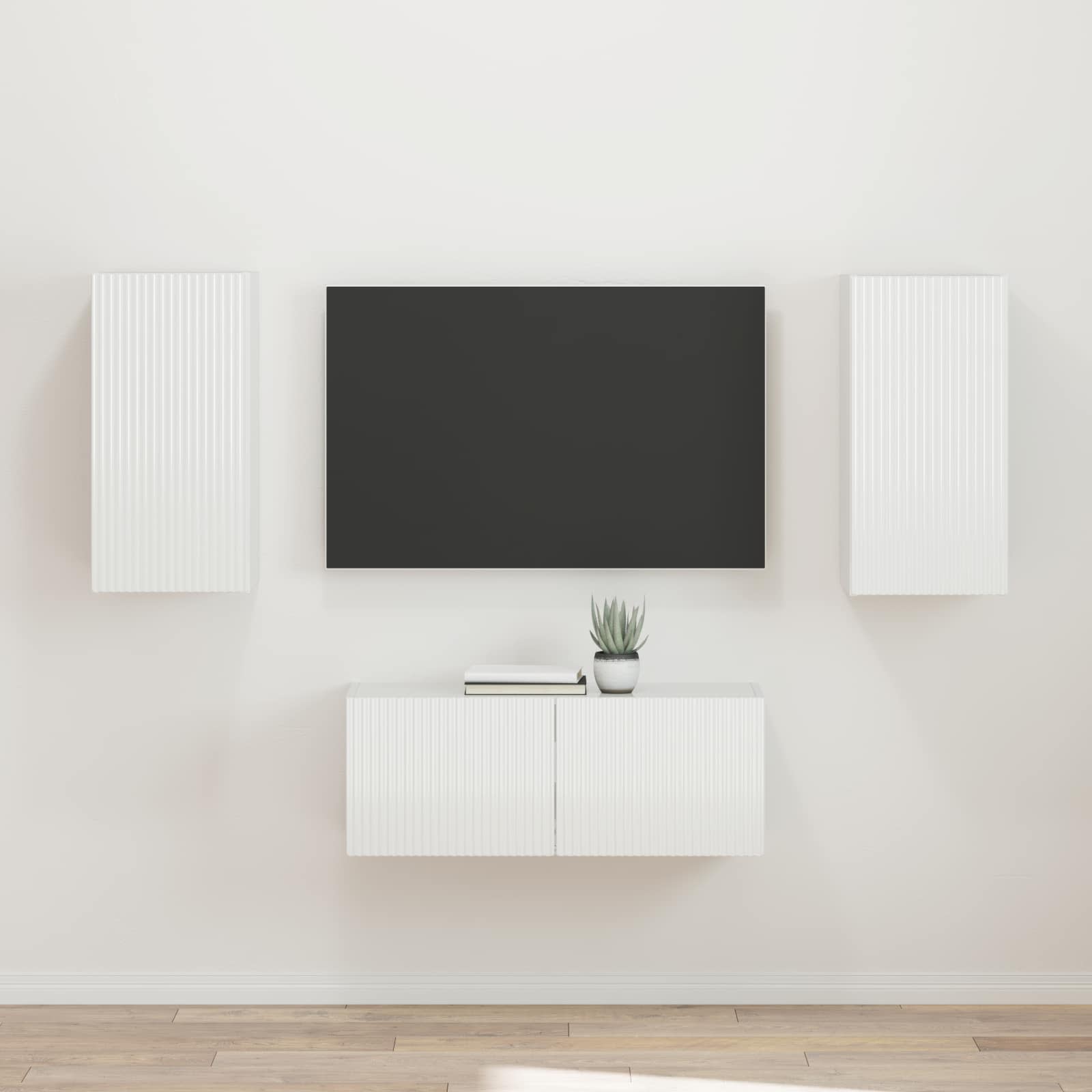 Conjunto De Mueble De Tv 2 Pcs Gris Concreto