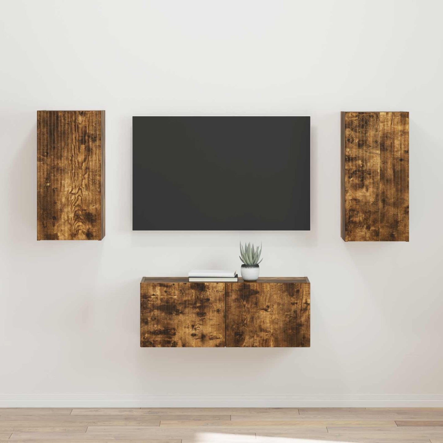 Conjunto De Mueble De Tv 2 Pcs Gris Concreto