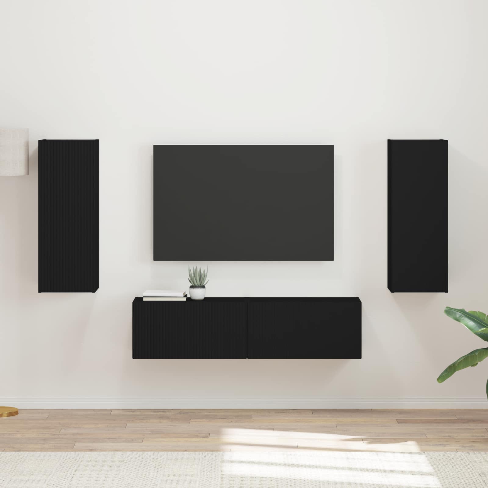 Conjunto De Mueble De Tv 2 Pcs Gris Concreto