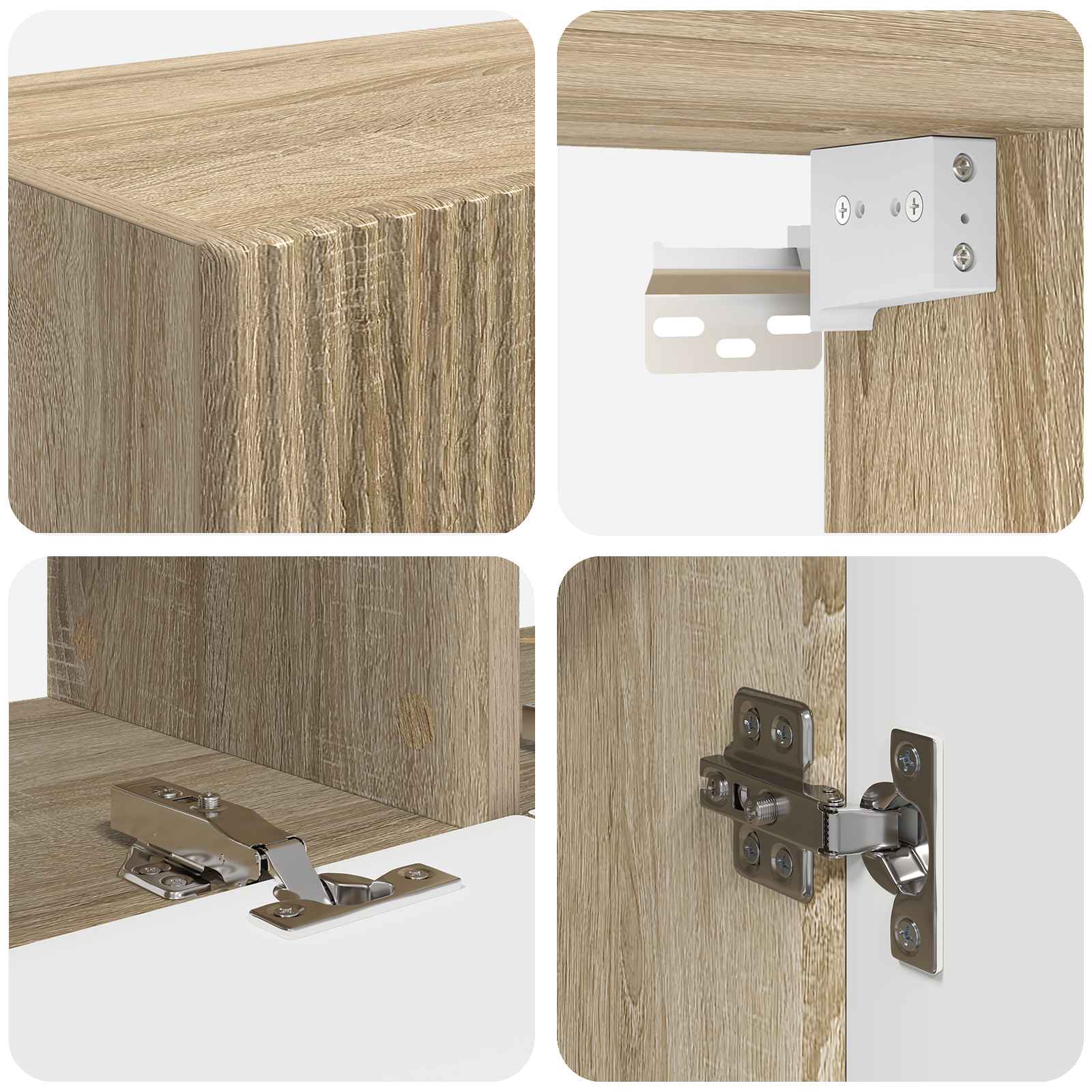 Conjunto De Mueble De Tv Montaje En La Pared 2 Pcs Roble Sonoma