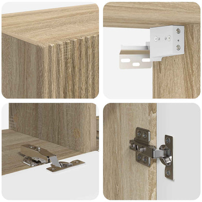 Conjunto De Mueble De Tv Montaje En La Pared 2 Pcs Roble Sonoma