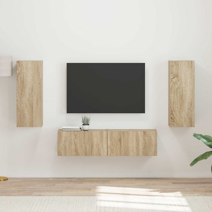 Conjunto De Mueble De Tv Montaje En La Pared 2 Pcs Roble Sonoma