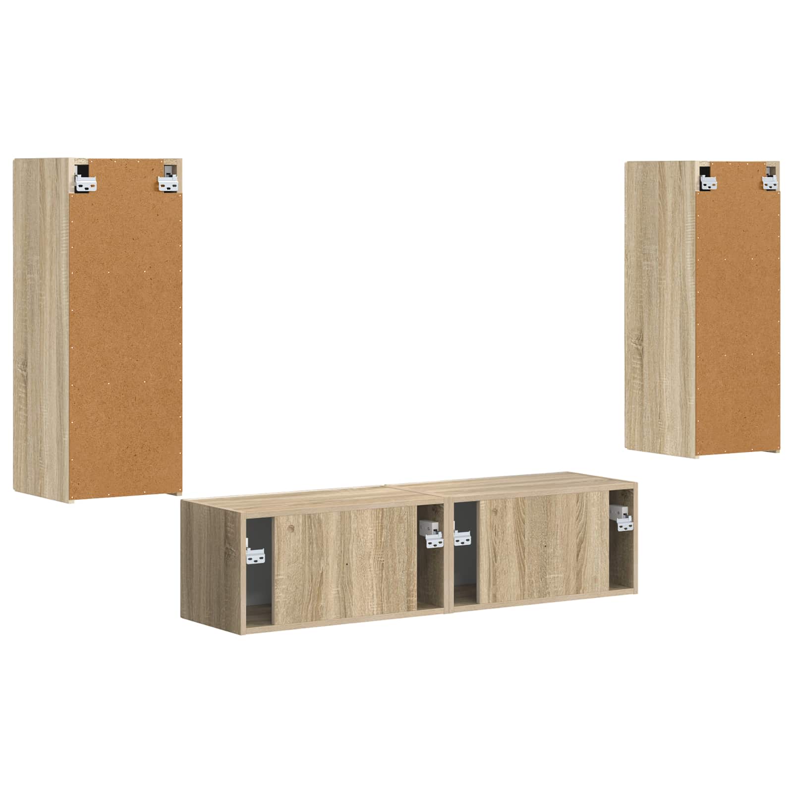 Conjunto De Mueble De Tv Montaje En La Pared 2 Pcs Roble Sonoma