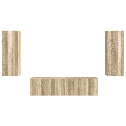 Conjunto De Mueble De Tv Montaje En La Pared 2 Pcs Roble Sonoma