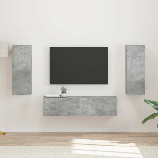 Conjunto De Mueble De Tv 2 Pcs Gris Concreto