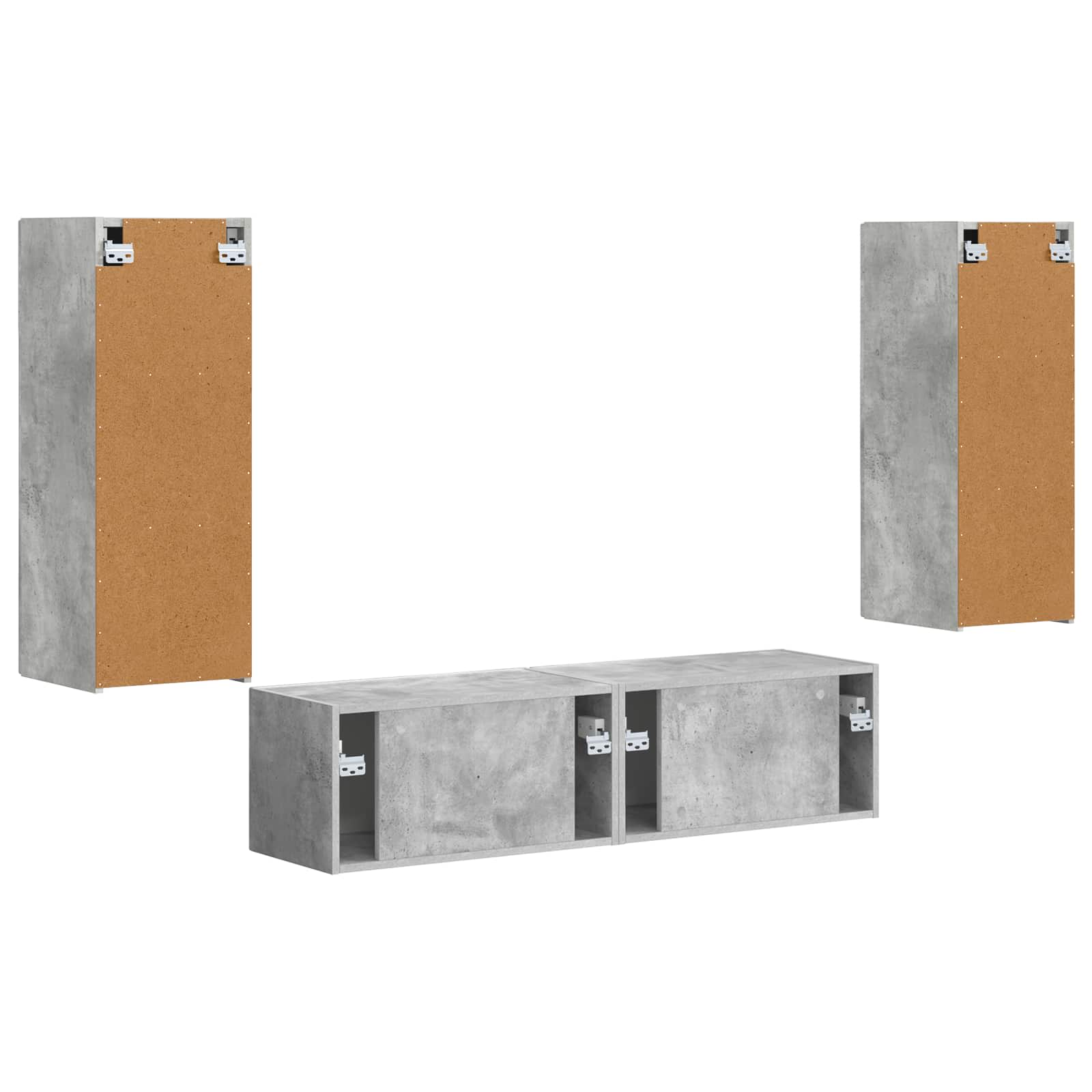 Conjunto De Mueble De Tv 2 Pcs Gris Concreto