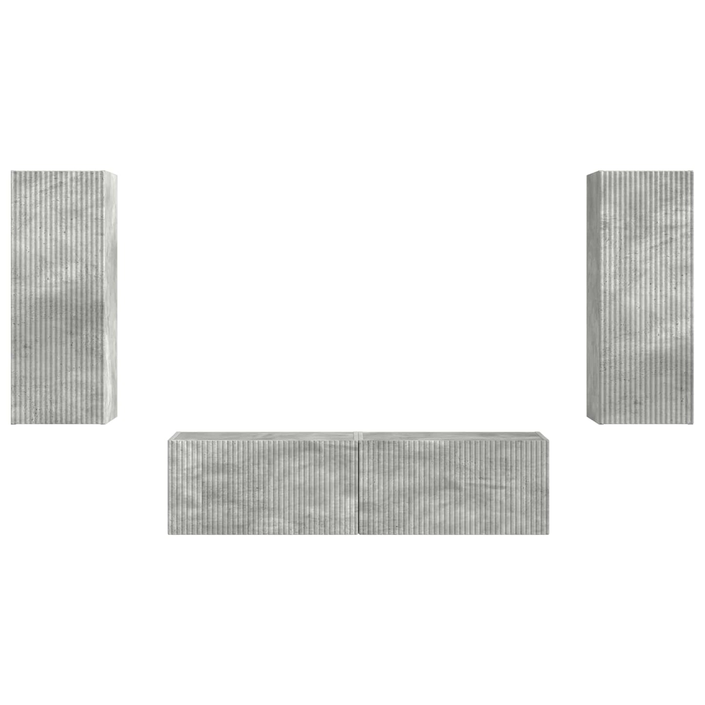 Conjunto De Mueble De Tv 2 Pcs Gris Concreto