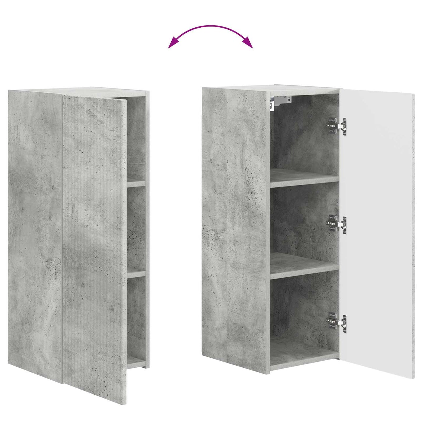 Conjunto De Mueble De Tv 2 Pcs Gris Concreto