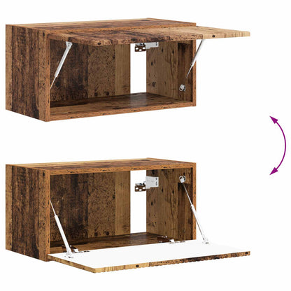 Conjunto De Mueble De Tv Montaje En La Pared 2 Pcs Madera Vieja