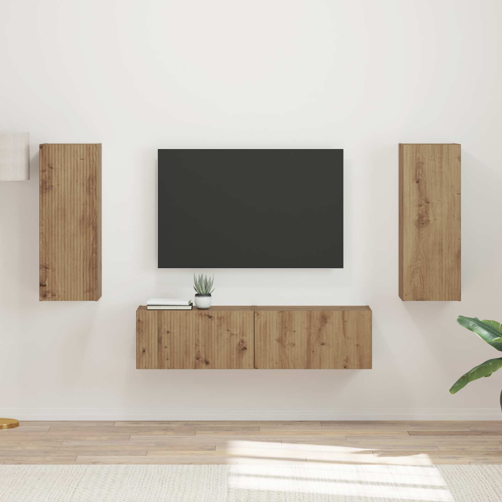 Conjunto De Mueble De Tv 2 Pcs Gris Concreto