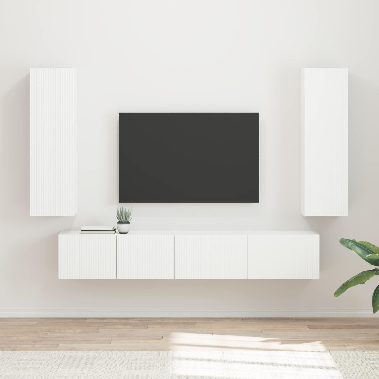 Conjunto De Mueble De Tv 3 Pcs Madera De Ingeniería